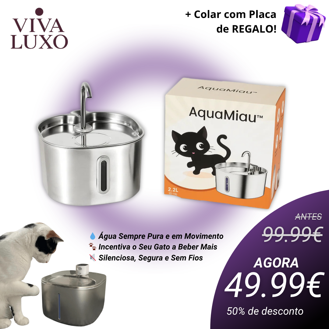 AquaMiau™ –  Hidratação pura e constante para o seu companheiro felino